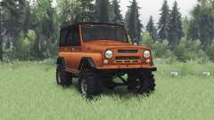 UAZ 469 black and orange for Spin Tires