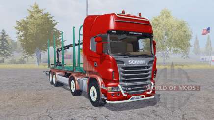 Scania R730 V8 Topline 8x8 Timber Truck for Farming Simulator 2013