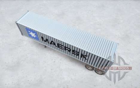 The all-metal semitrailer Maersk for Spintires MudRunner