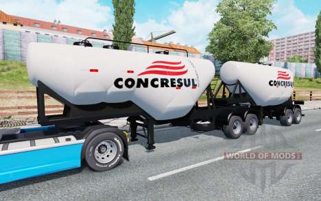 Double semitrailer-cement truck for Euro Truck Simulator 2