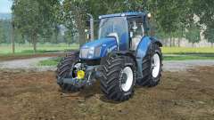 New Holland T6.160 lowering tire pressure for Farming Simulator 2015
