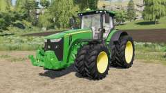 John Deere tractors with added Row Crop wheels for Farming Simulator 2017