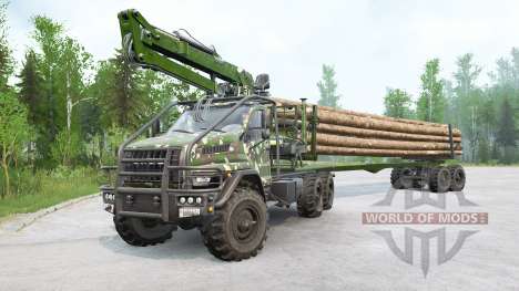 Ural Next timber truck with manipulator for Spintires MudRunner