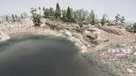 Wreck of a timber barge for Spintires MudRunner