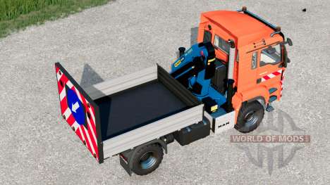 MAN TGS 18.500 4x4 Fatbed Truck with Crane for Farming Simulator 2017