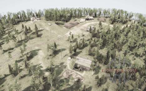 Cutting down on power lines in the Bear  Forest for Spintires MudRunner