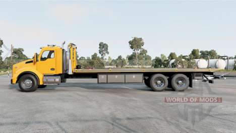 Kenworth T880 Flatbed Towing Big Trucks Day Cab for BeamNG Drive