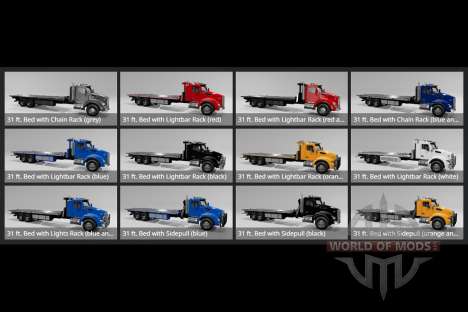 Kenworth T880 Flatbed Towing Big Trucks Day Cab for BeamNG Drive