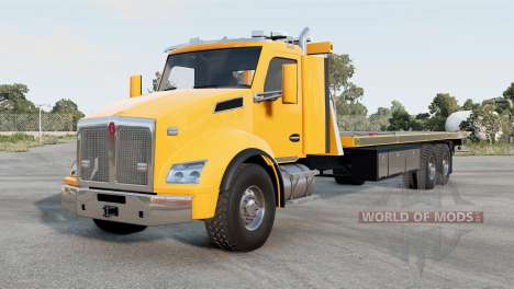 Kenworth T880 Flatbed Towing Big Trucks Day Cab for BeamNG Drive