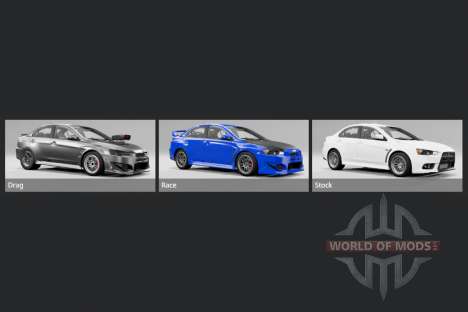 Mitsubishi Lancer Evolution X Final (CZ4A) 2015 for BeamNG Drive